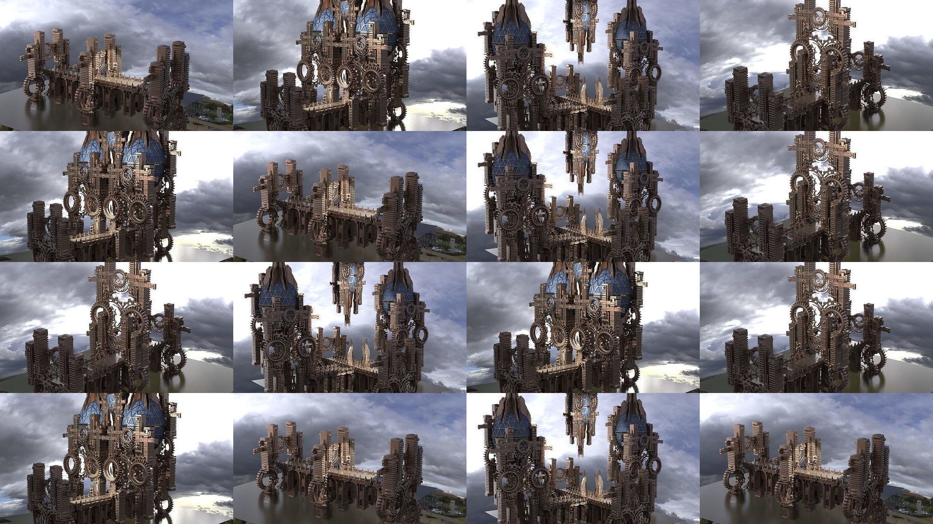 Gold faberge steampunk tower collection _1