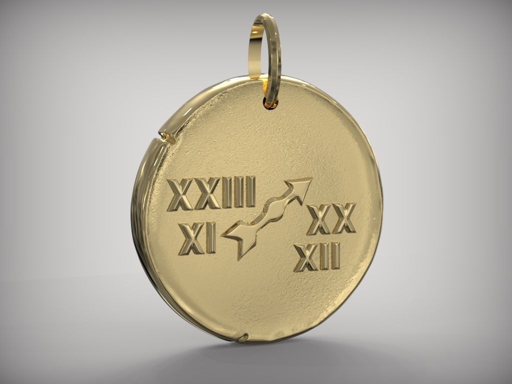 Zodiaque medal  Sagittarius 3D print model_1