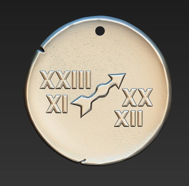 Zodiaque medal  Sagittarius 3D print model_3
