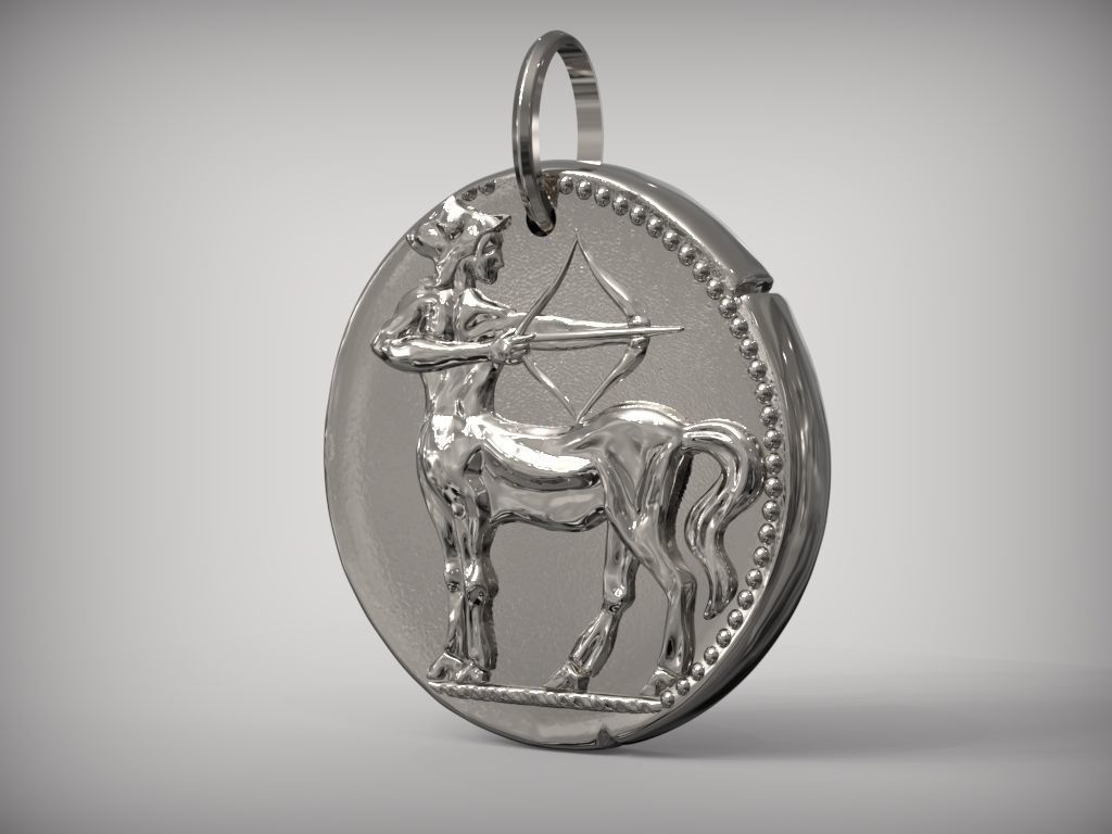 Zodiaque medal  Sagittarius 3D print model_8