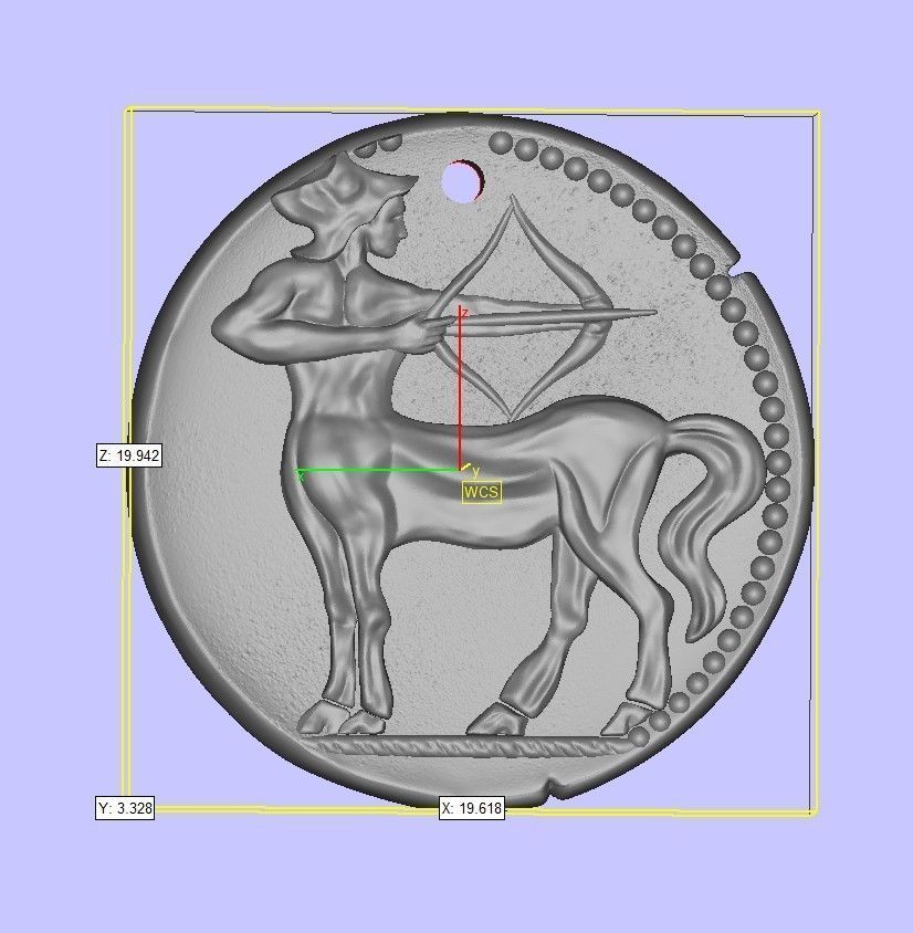 Zodiaque medal  Sagittarius 3D print model_4