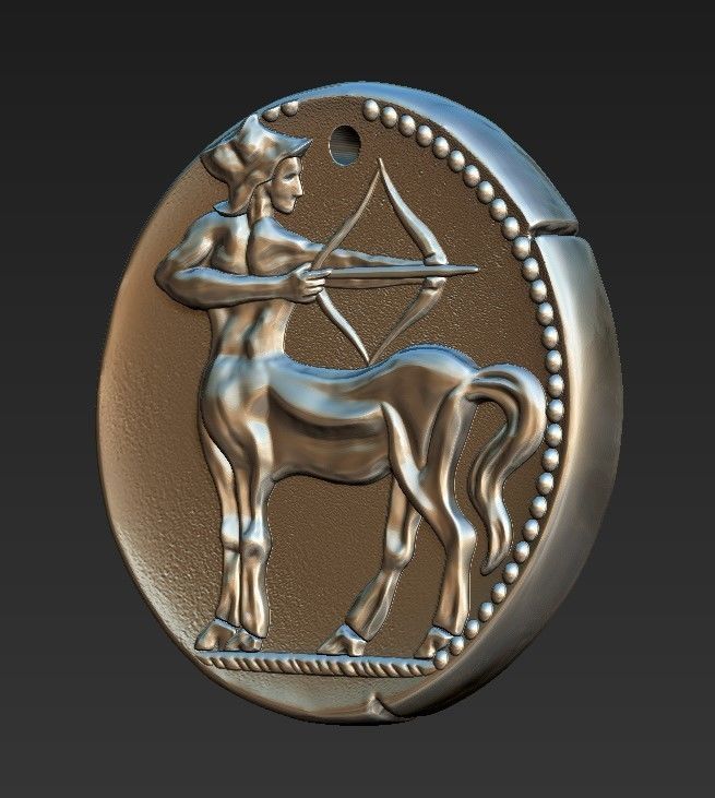 Zodiaque medal  Sagittarius 3D print model_6