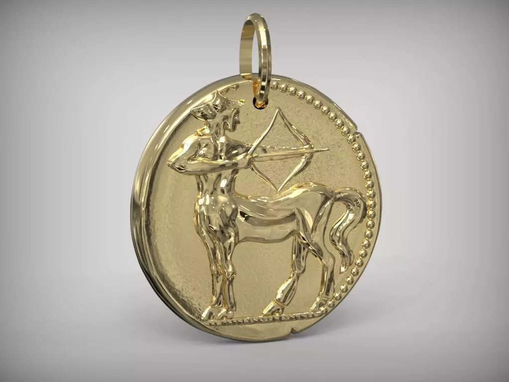 Zodiaque medal  Sagittarius 3D print model_0