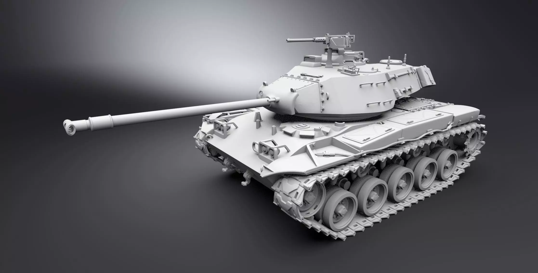 M41 Walker Bulldog Scale model 3D print model_0
