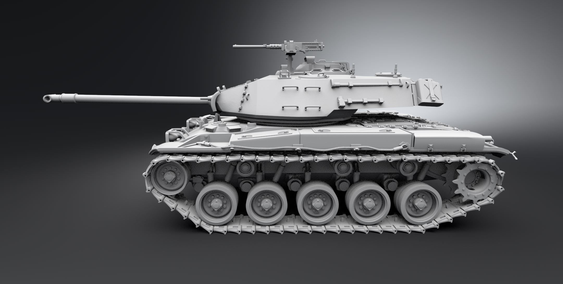 M41 Walker Bulldog Scale model 3D print model_1