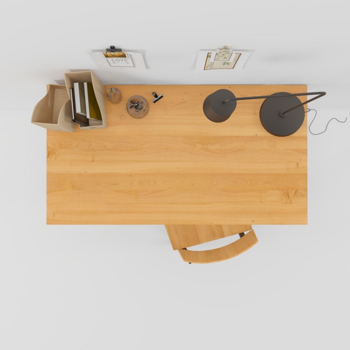 Nordic style desk Free 3D model_2