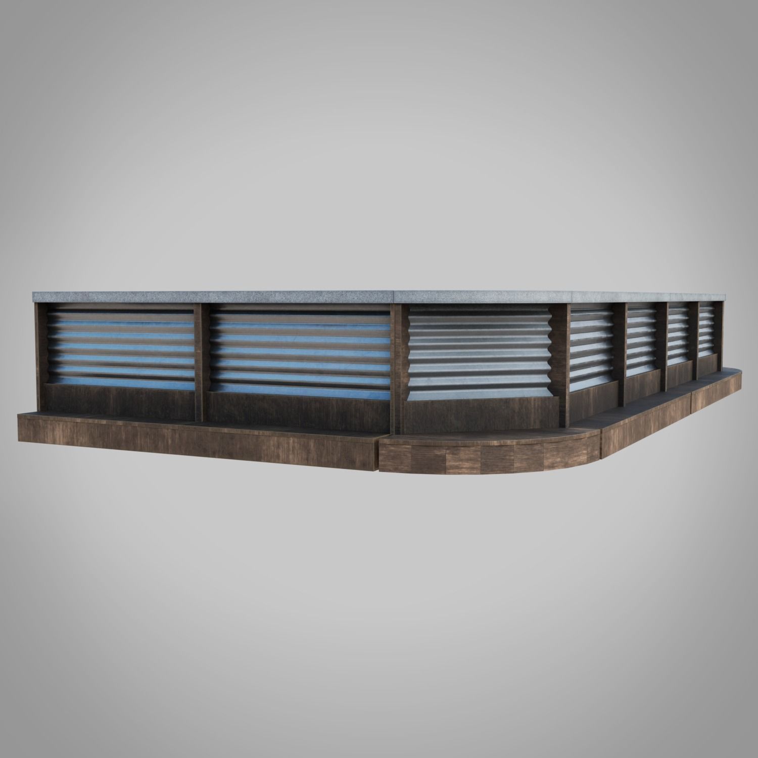 Bar table Low-poly 3D model_4