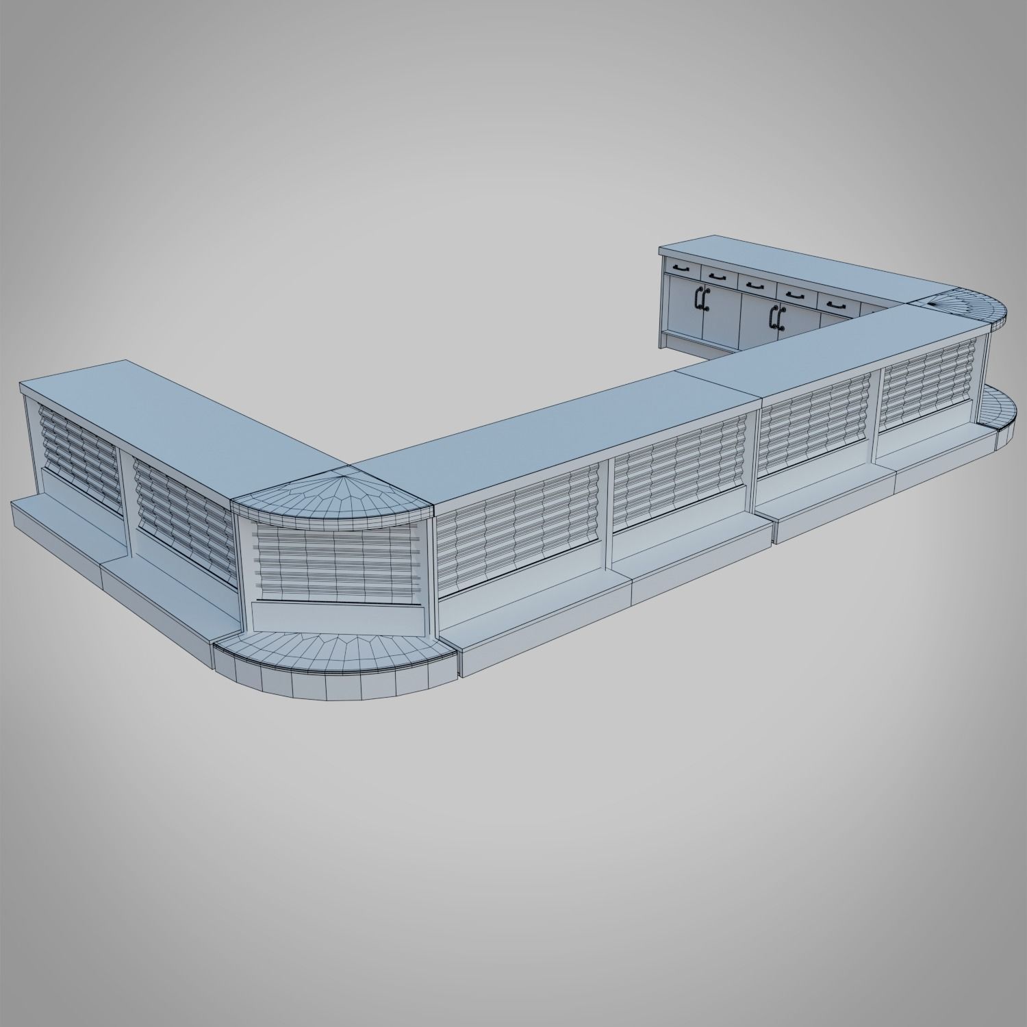 Bar table Low-poly 3D model_11