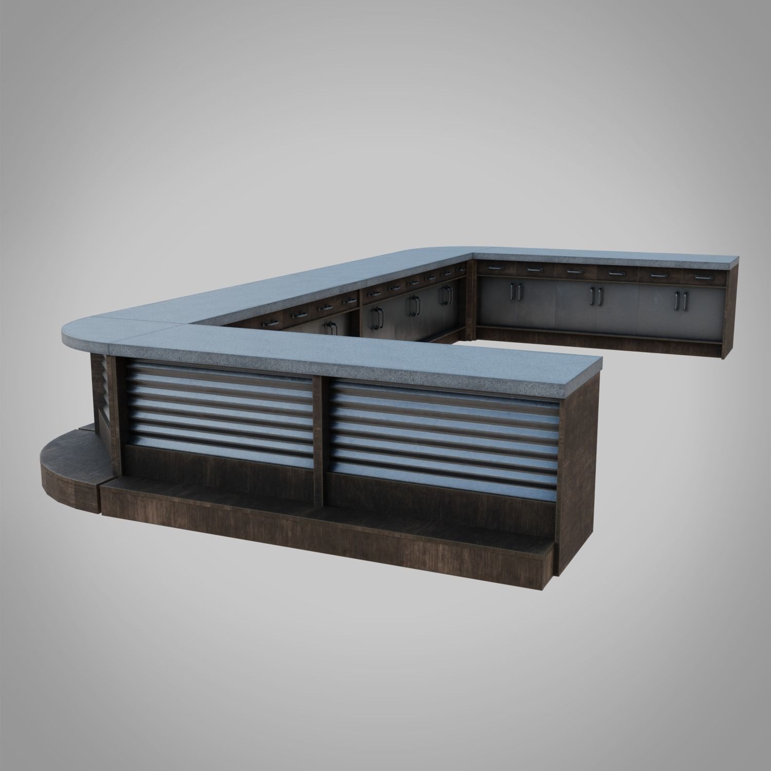 Bar table Low-poly 3D model_3
