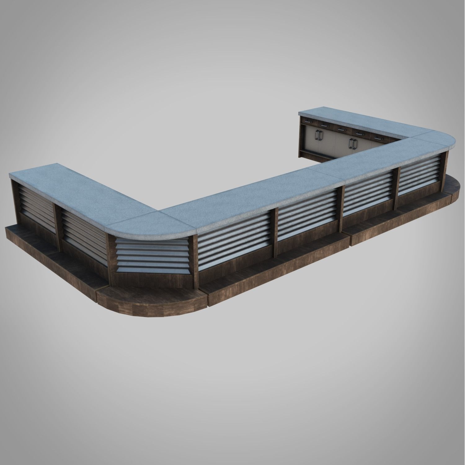 Bar table Low-poly 3D model_1