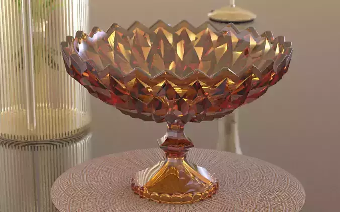 fruit glass plate with stand 3D print model