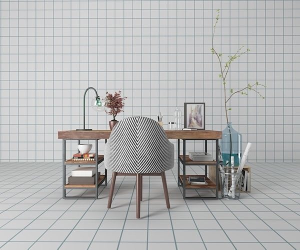 Nordic style desk-3 3D model