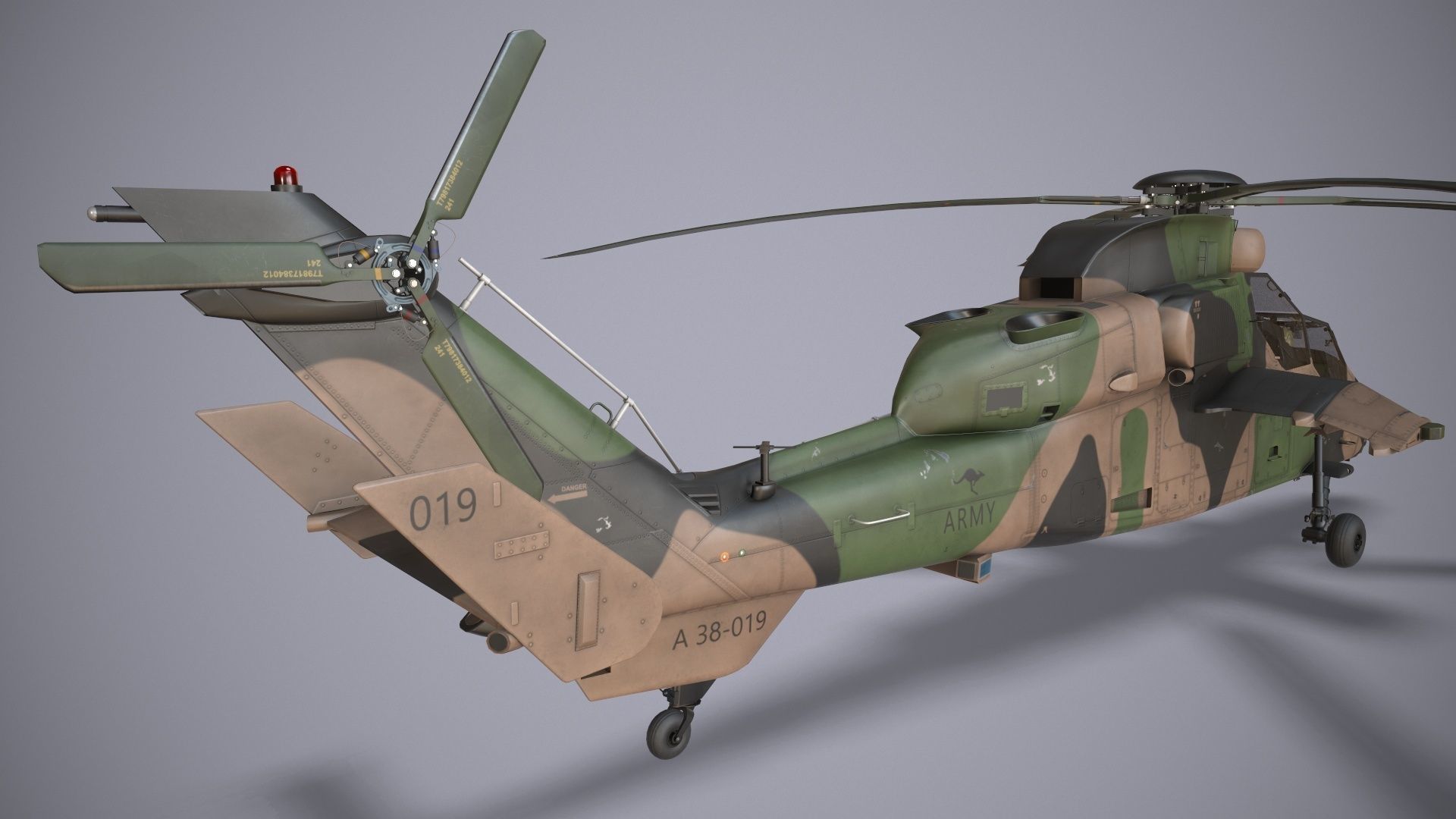  EC-665 Tiger ARH Australia Basic Animation Low-poly 3D model_6