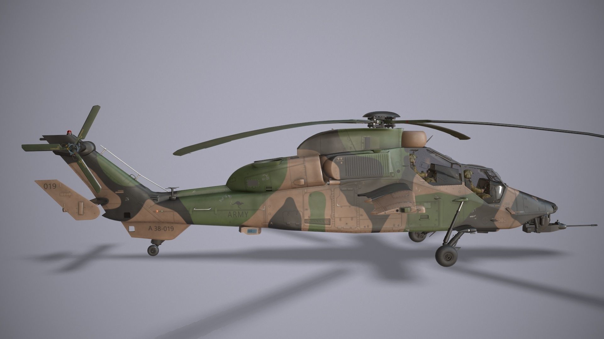  EC-665 Tiger ARH Australia Basic Animation Low-poly 3D model_7
