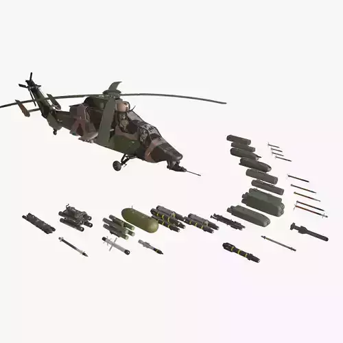 EC-665 Tiger ARH Australia Complex Animation Low-poly 3D model