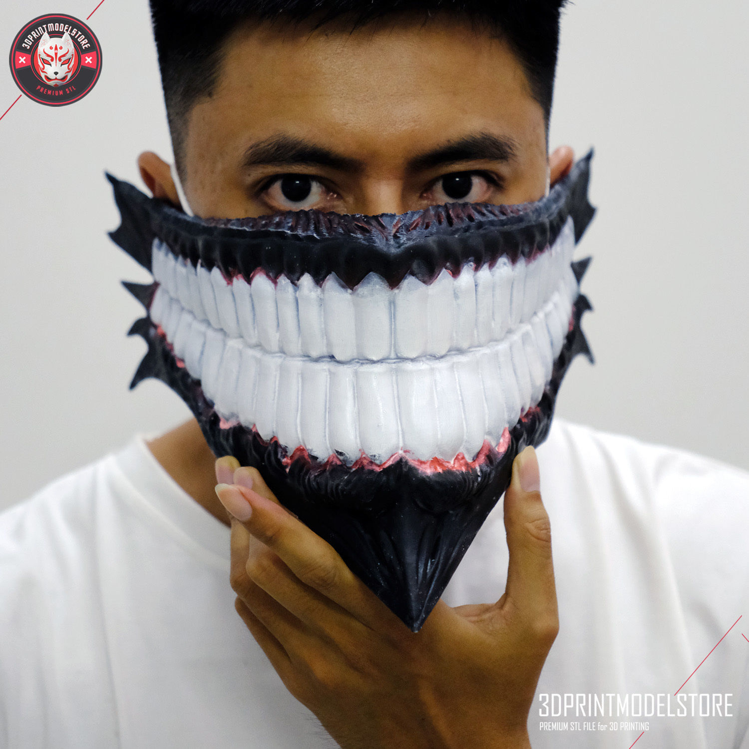 Dandadan Okarun Mask - Anime Cosplay Hollow Mask 3D model 3D printable ...