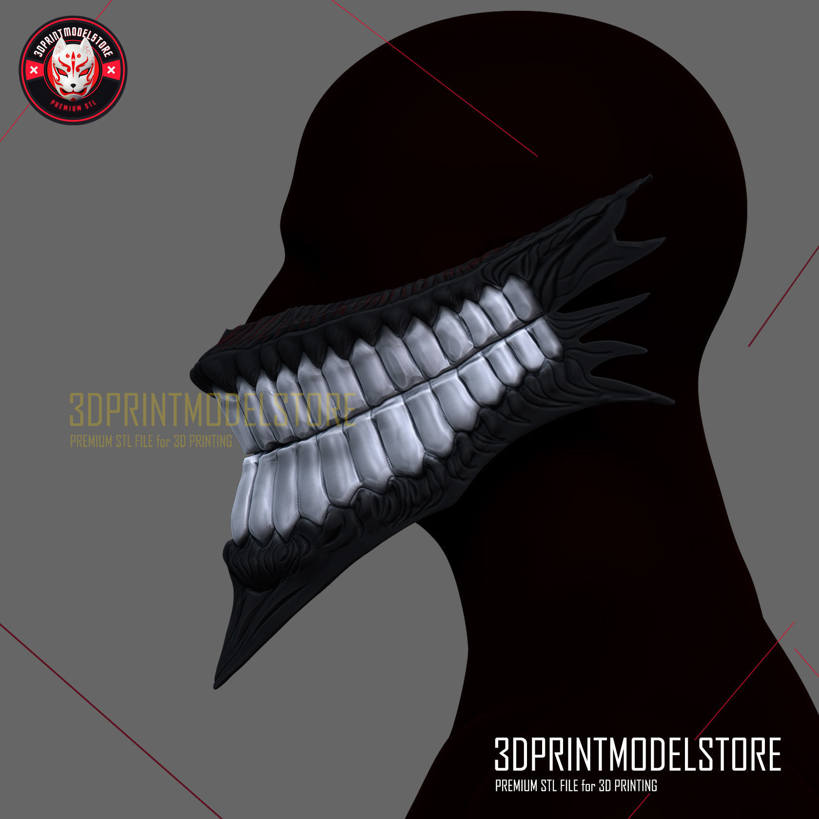 Dandadan Okarun Mask - Anime Cosplay Hollow Mask 3D print model_5
