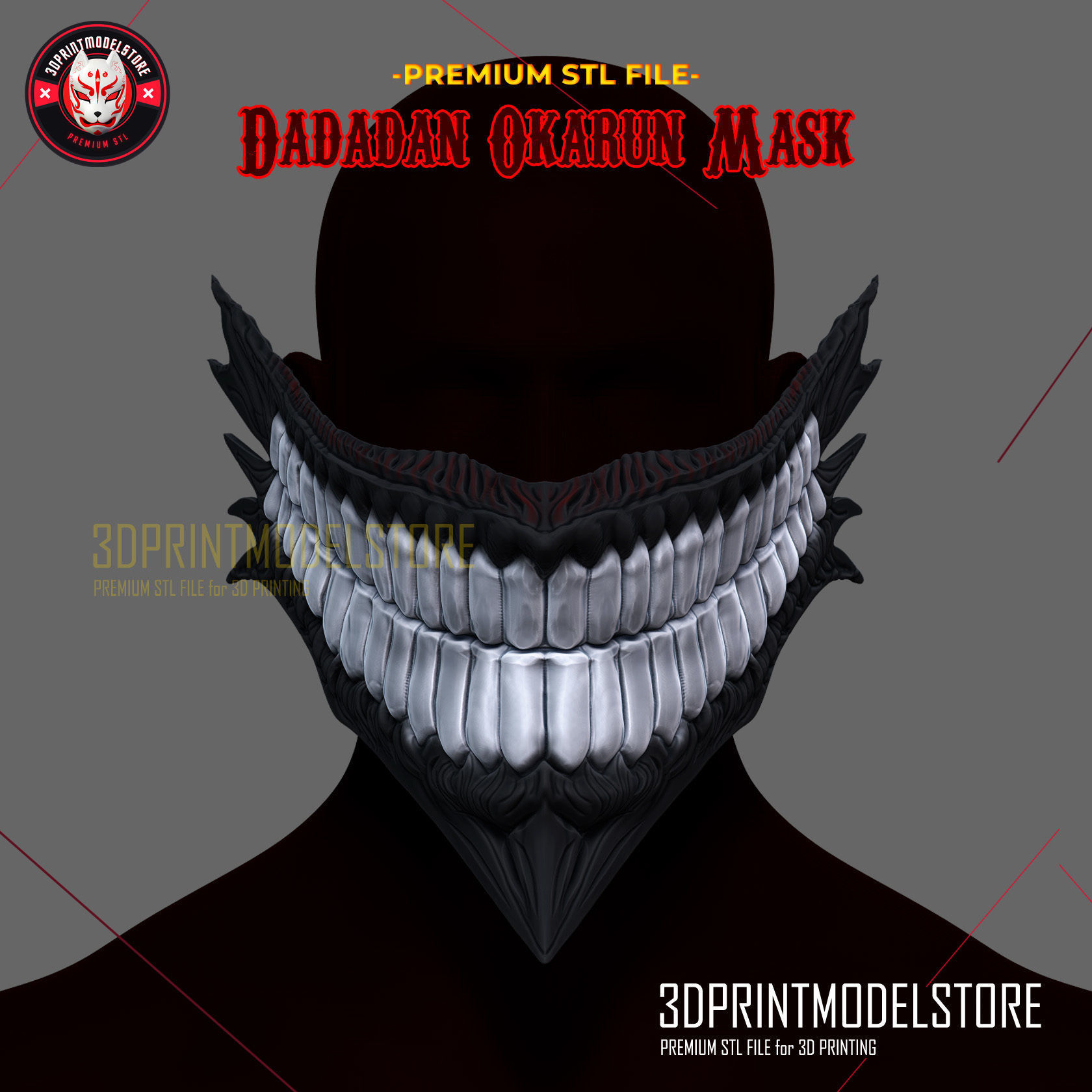 Dandadan Okarun Mask - Anime Cosplay Hollow Mask 3D print model_3
