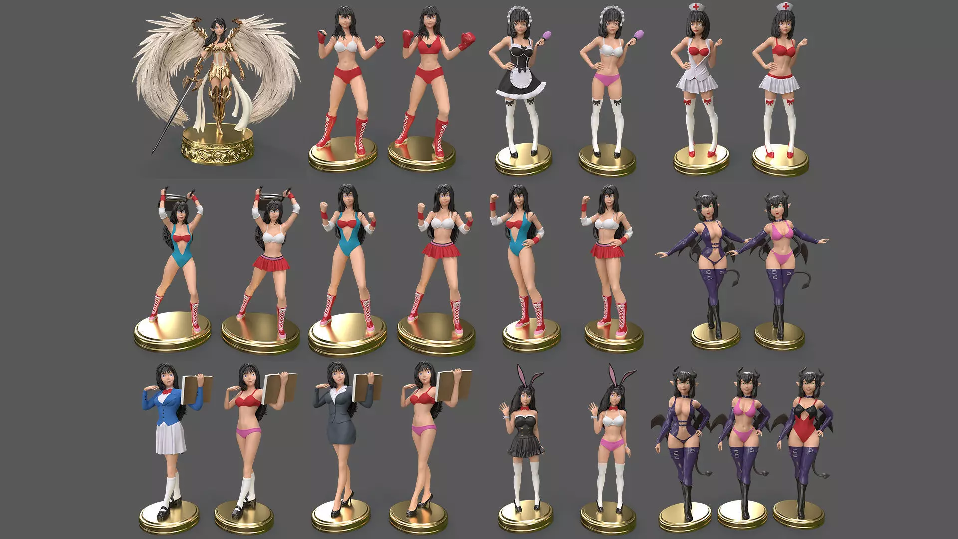 Anime WOMAN 3d printing - ULTIMATE PACK 3D Model Collection_0