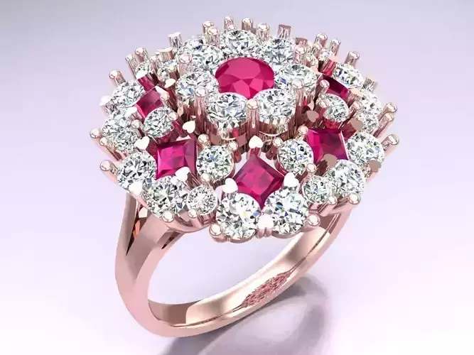 Diamond Ring - Womens Rings - N119335 3D print model