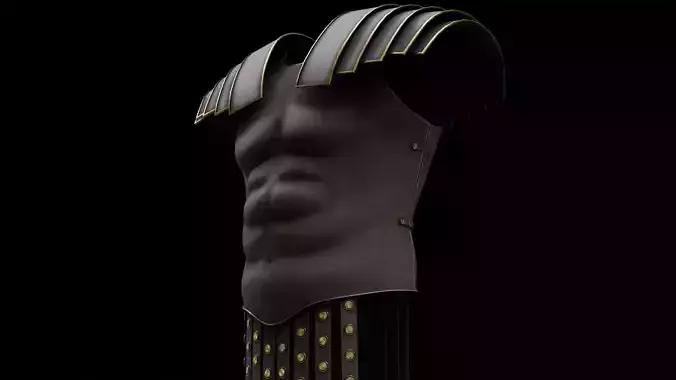 Leather roman chest 3D model