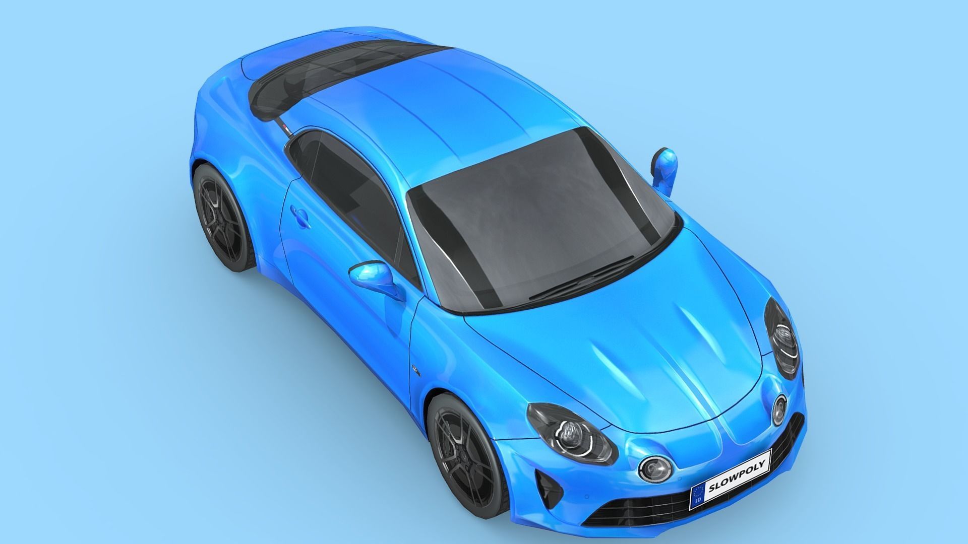 Renault Alpine A110 2018 Low-poly 3D model_3
