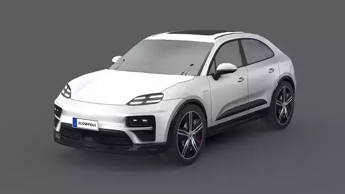 Porsche Macan Turbo Electric Low-poly 3D model