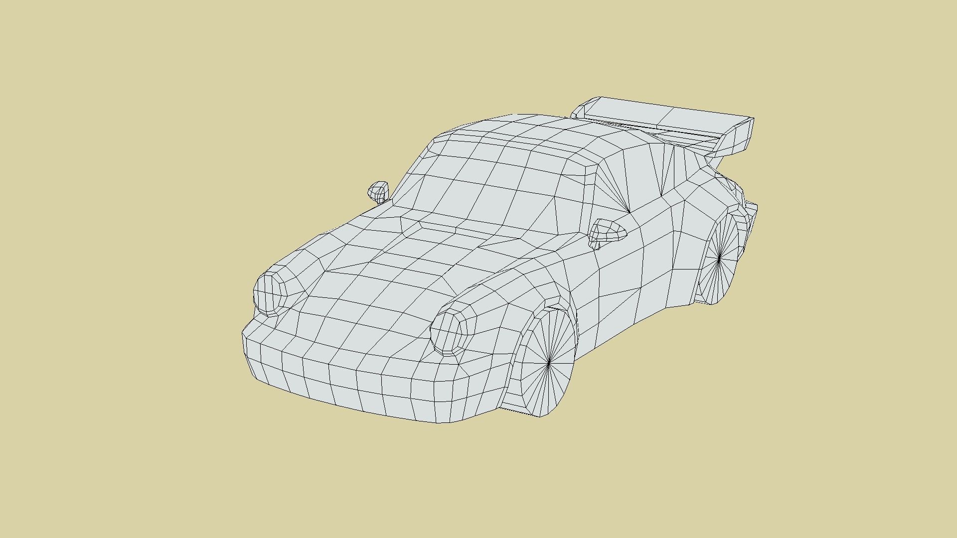 Porsche 911 Carrera RS Low-poly 3D model_5