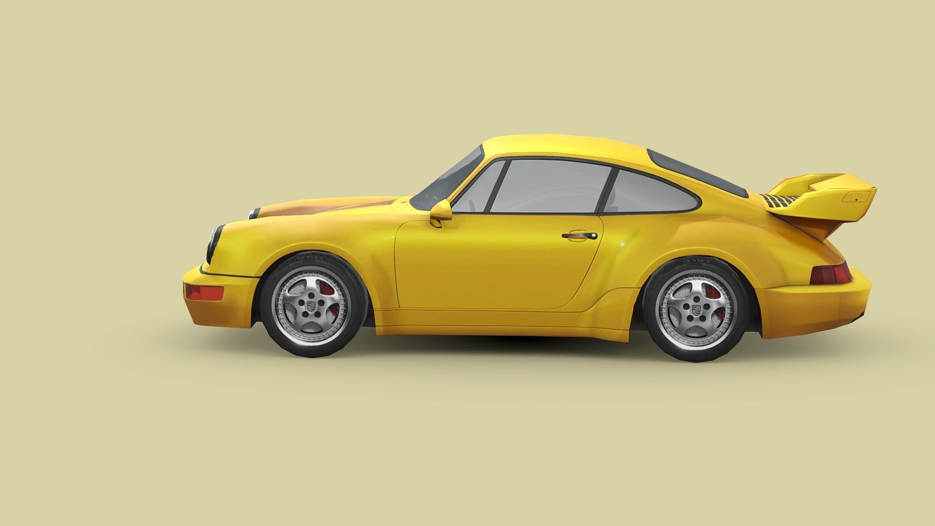 Porsche 911 Carrera RS Low-poly 3D model_1
