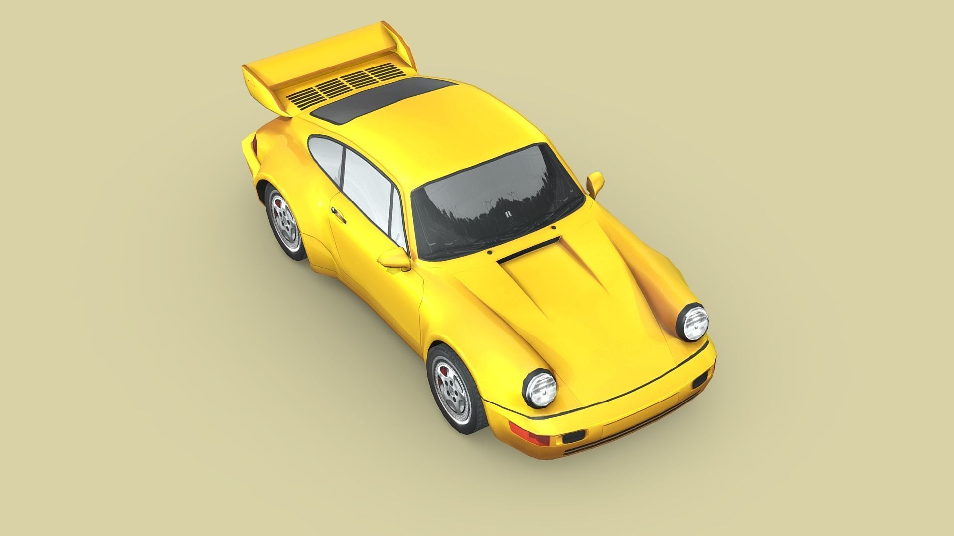 Porsche 911 Carrera RS Low-poly 3D model_2