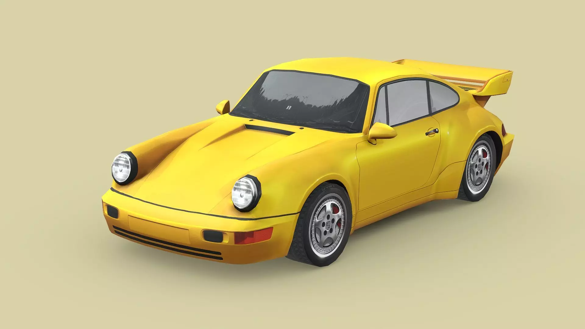 Porsche 911 Carrera RS Low-poly 3D model_0