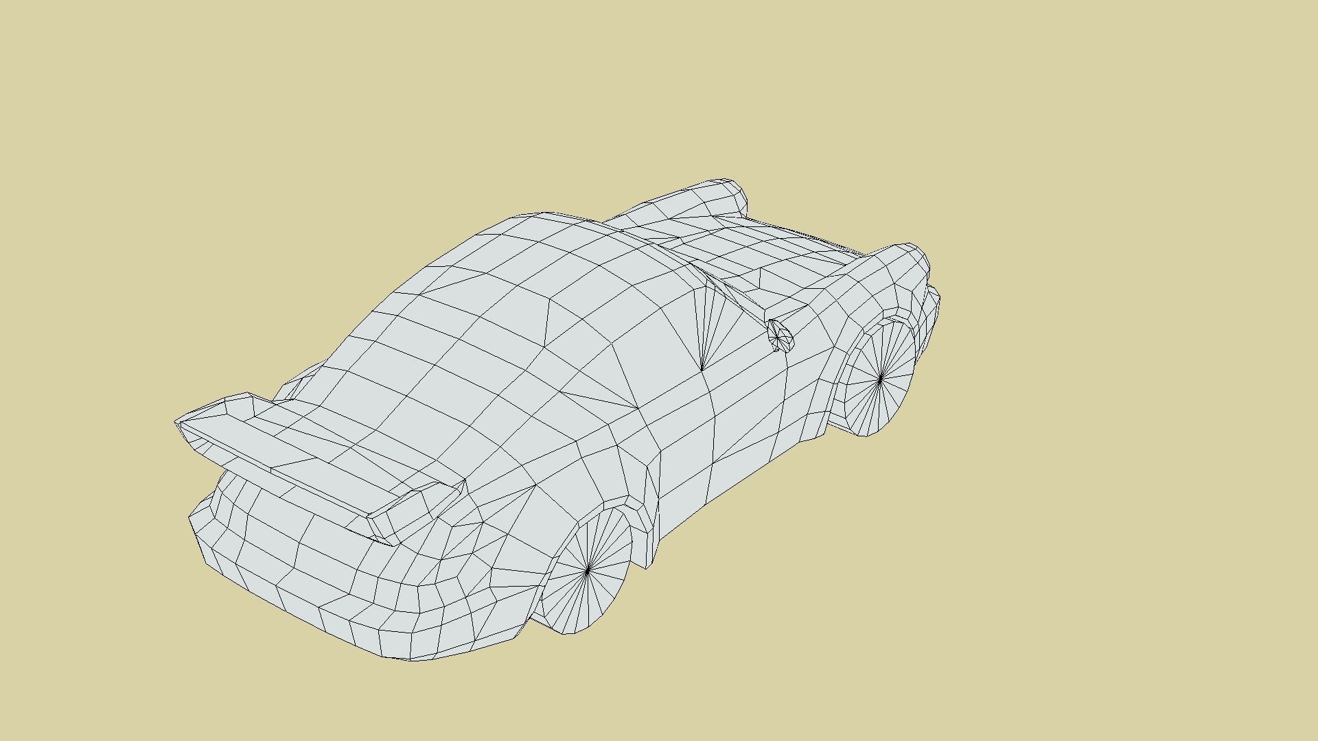 Porsche 911 Carrera RS Low-poly 3D model_6