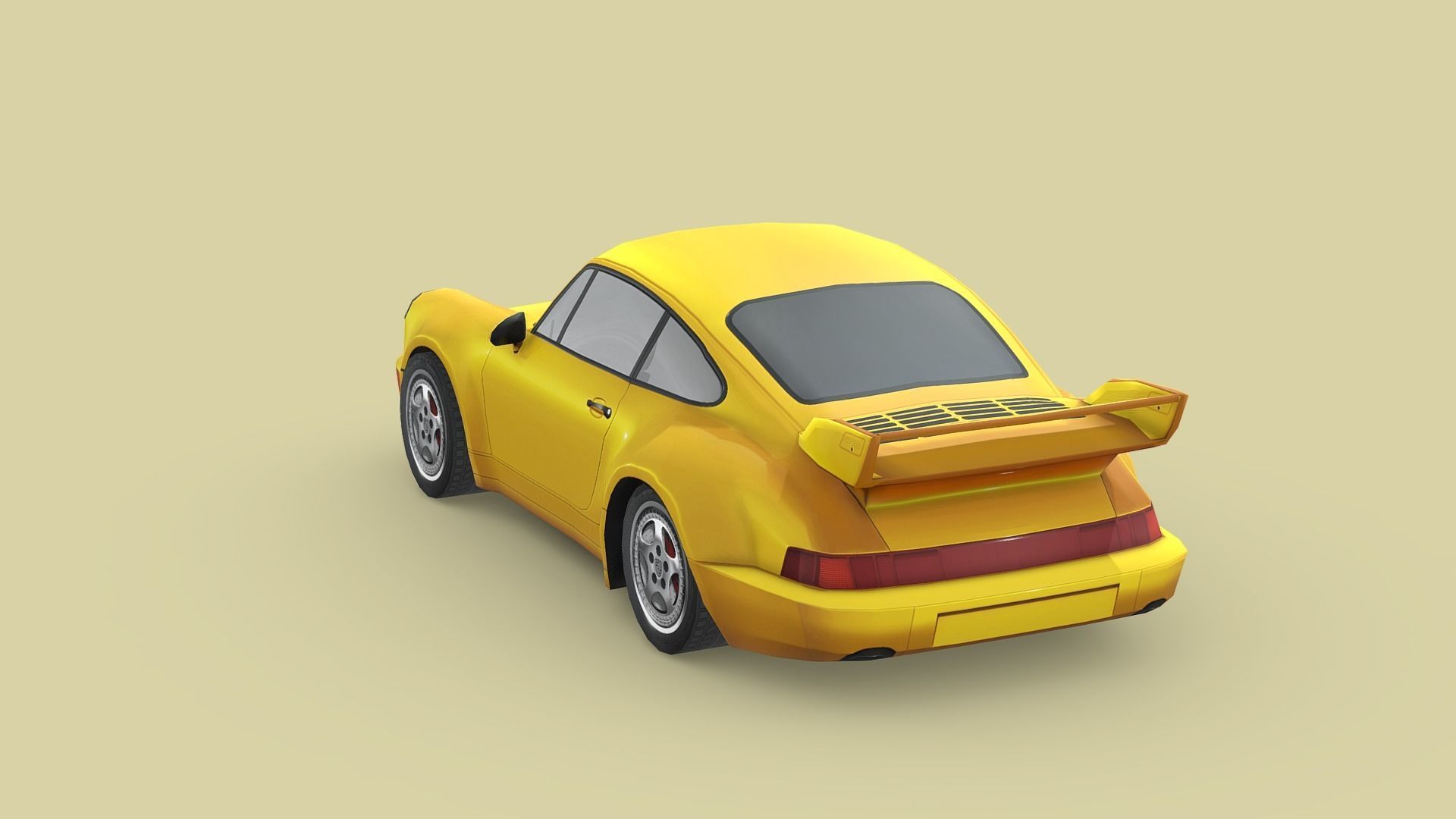 Porsche 911 Carrera RS Low-poly 3D model_3