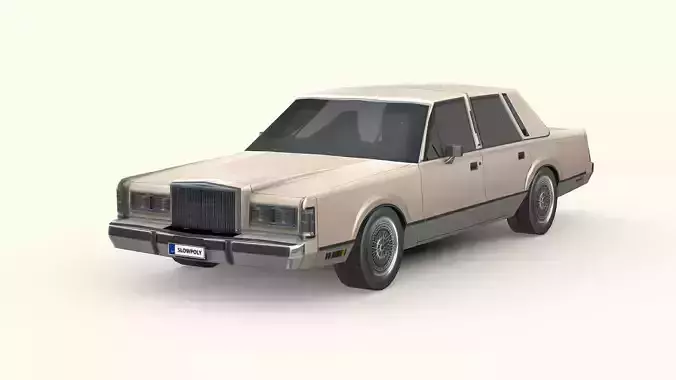 Lincoln Town Car 1989 Low-poly 3D model