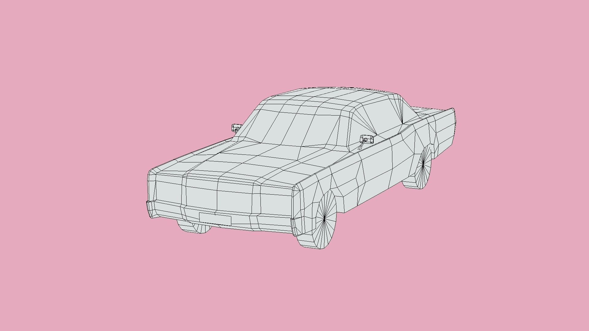 Lincoln Continental Sedan 1968 Low-poly 3D model_5