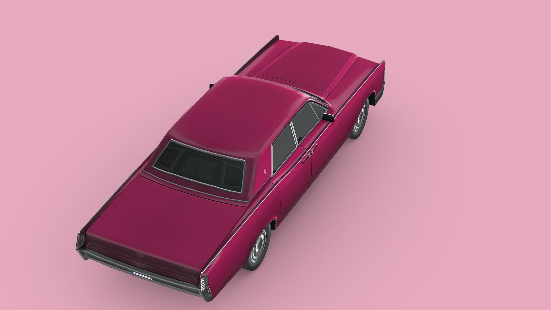 Lincoln Continental Sedan 1968 Low-poly 3D model_4