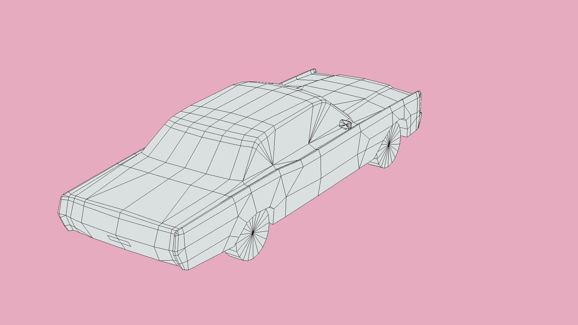 Lincoln Continental Sedan 1968 Low-poly 3D model_6