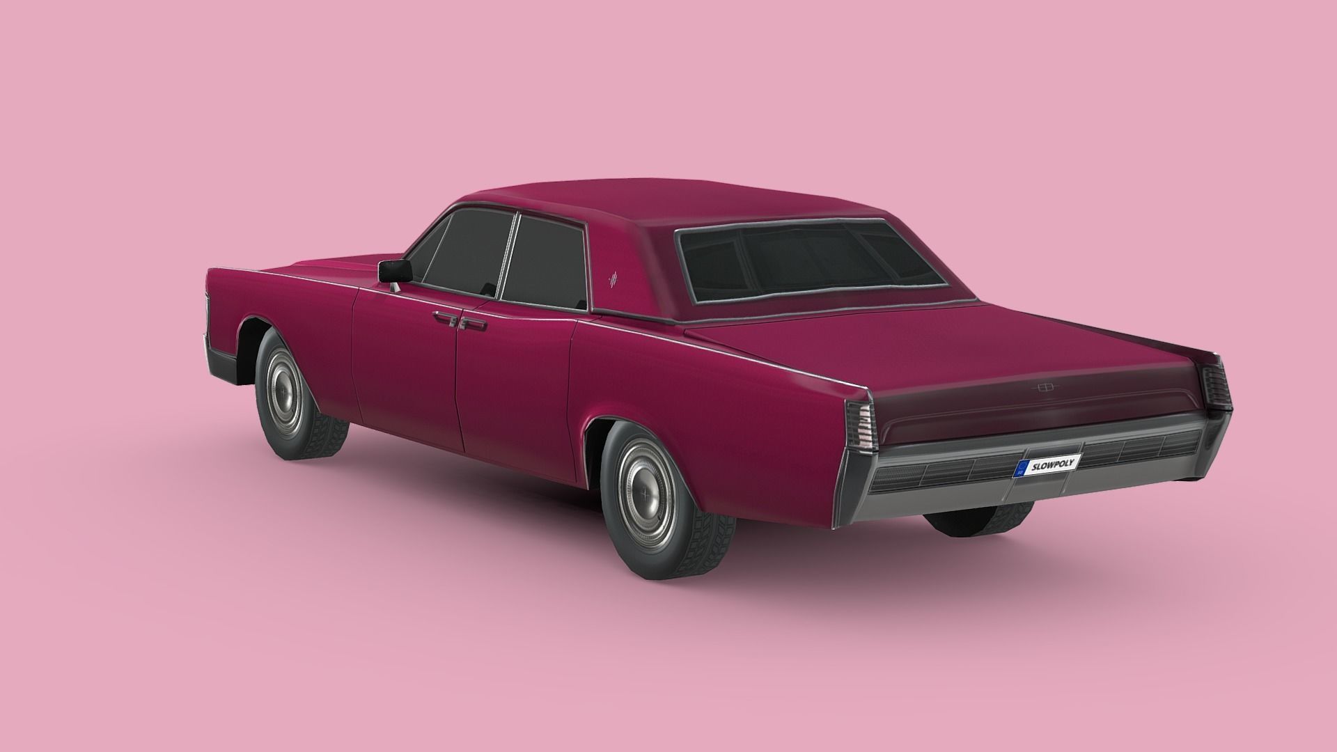 Lincoln Continental Sedan 1968 Low-poly 3D model_1