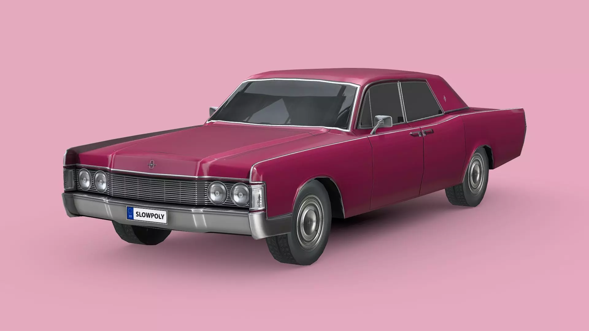 Lincoln Continental Sedan 1968 Low-poly 3D model_0