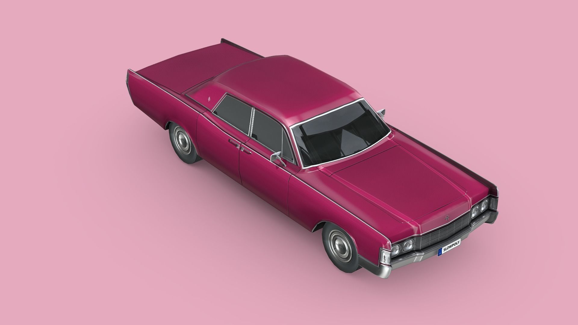 Lincoln Continental Sedan 1968 Low-poly 3D model_3