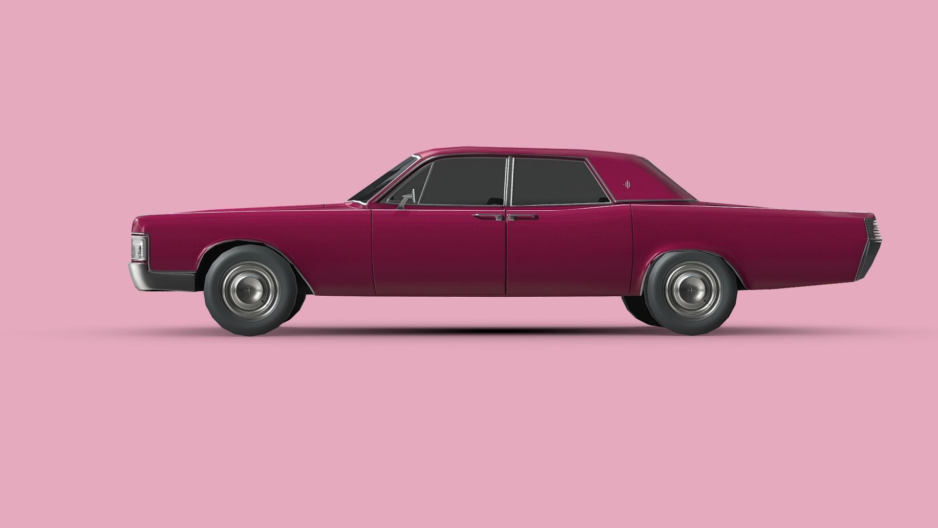 Lincoln Continental Sedan 1968 Low-poly 3D model_2