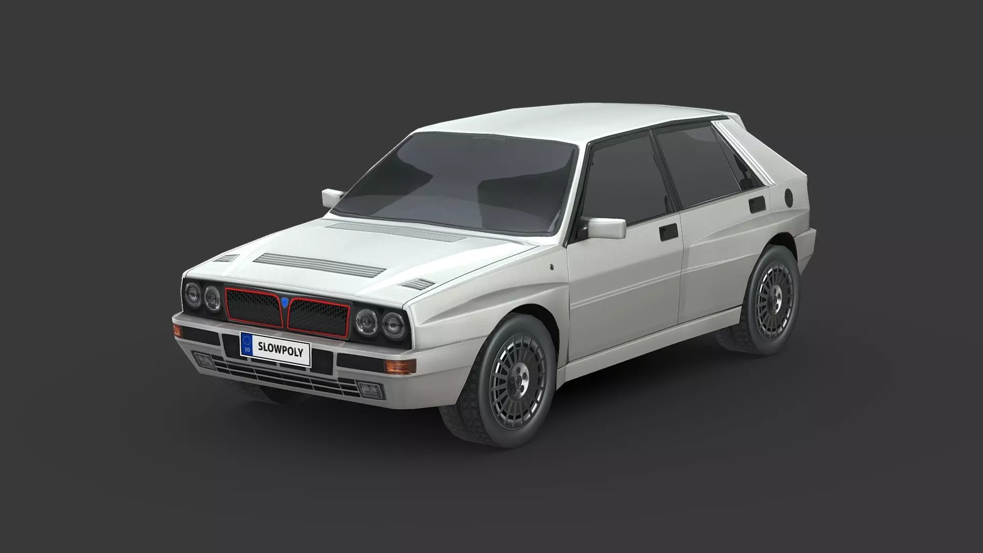Lancia Delta Integrale 1992 Low-poly 3D model_0