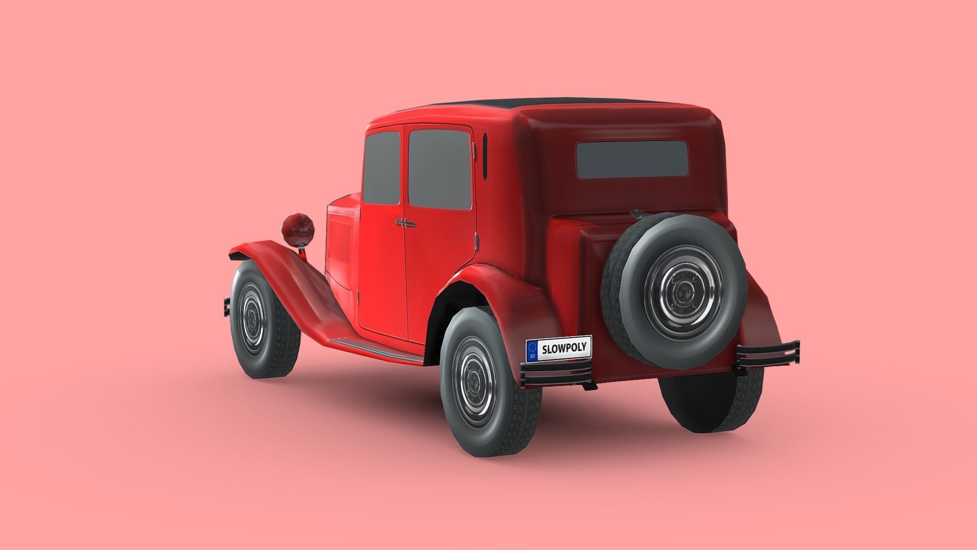 Lancia Augusta 1933 Low-poly 3D model_1