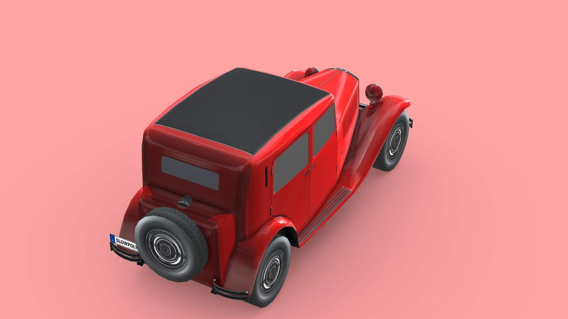 Lancia Augusta 1933 Low-poly 3D model_4