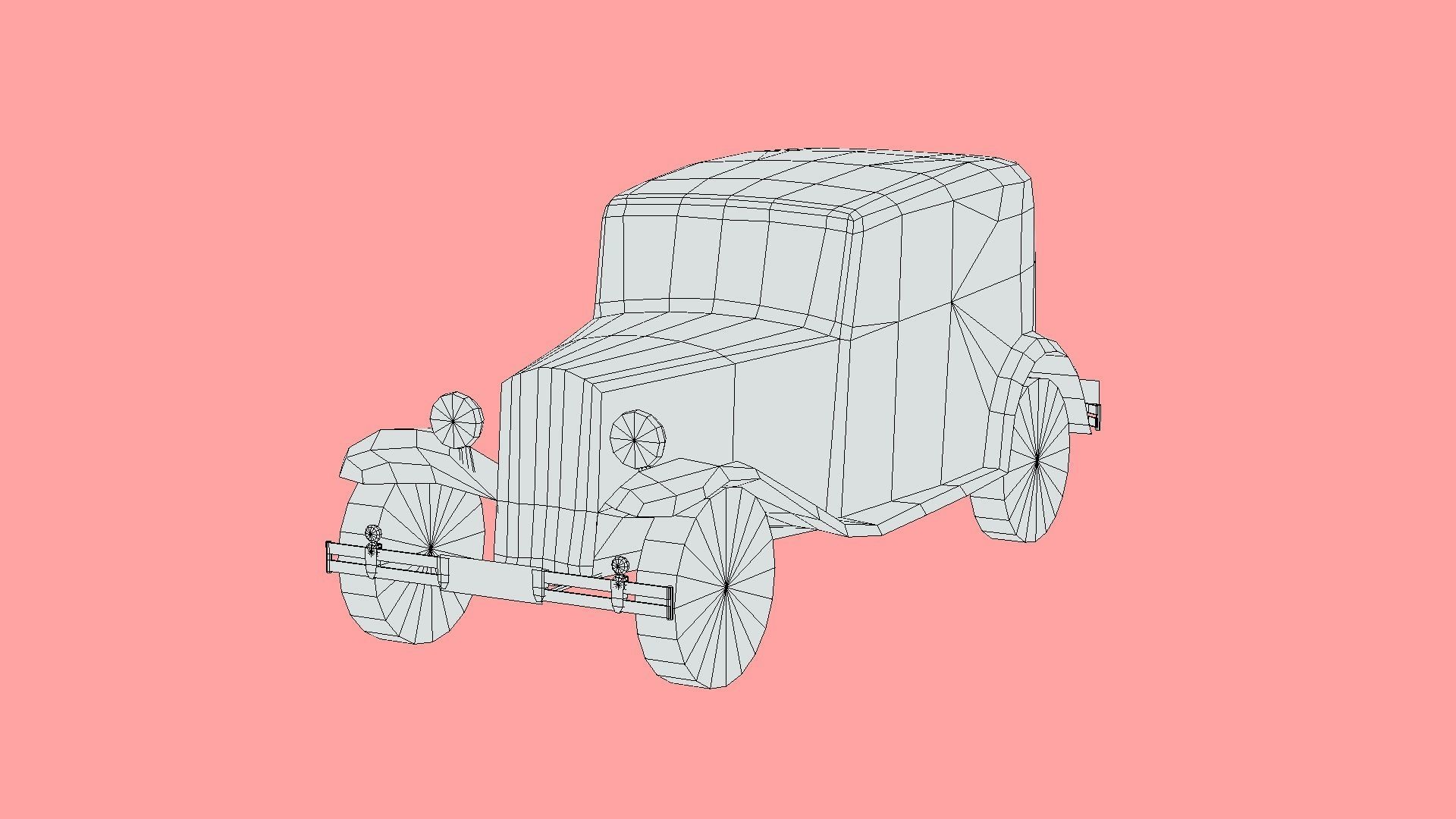 Lancia Augusta 1933 Low-poly 3D model_5
