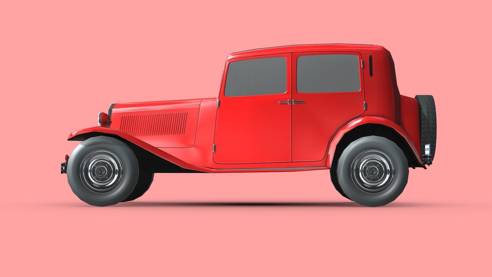 Lancia Augusta 1933 Low-poly 3D model_2