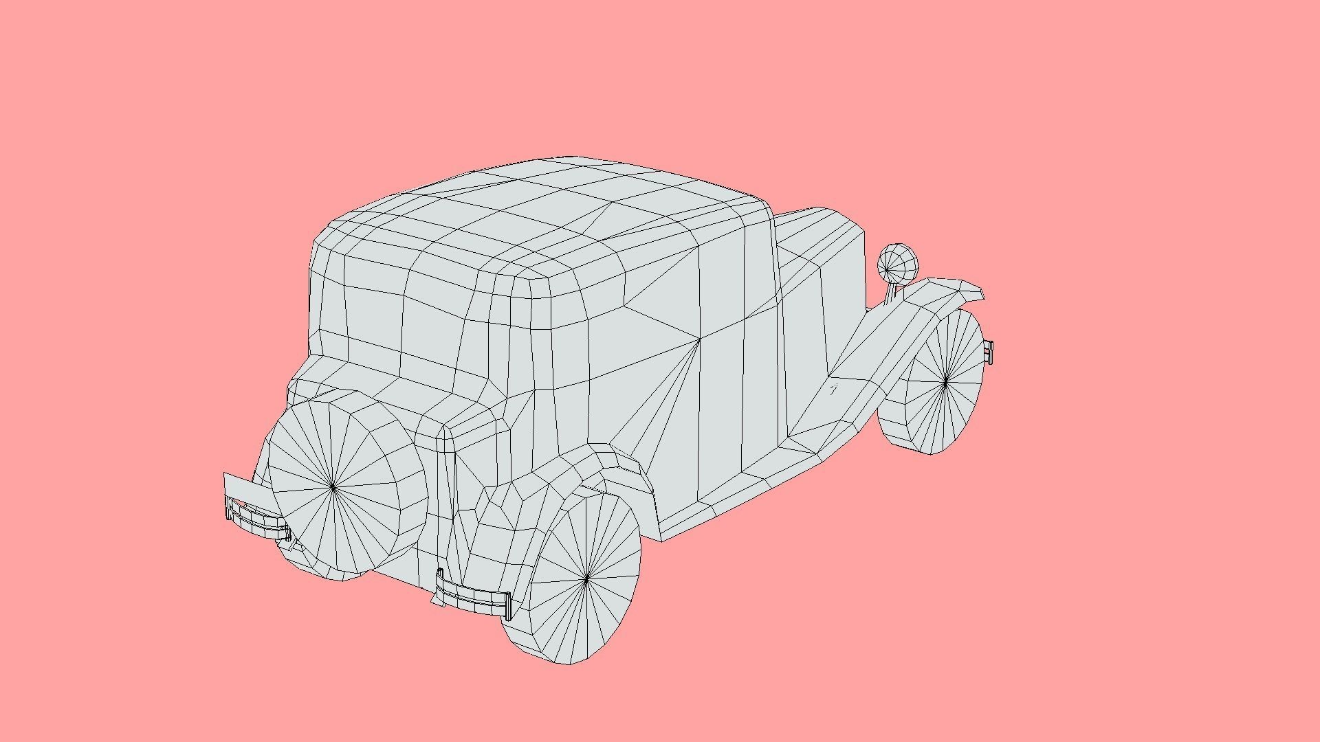 Lancia Augusta 1933 Low-poly 3D model_6