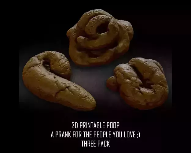 3D PRINTABLE POOP PRANK THREE PACK 3D print model
