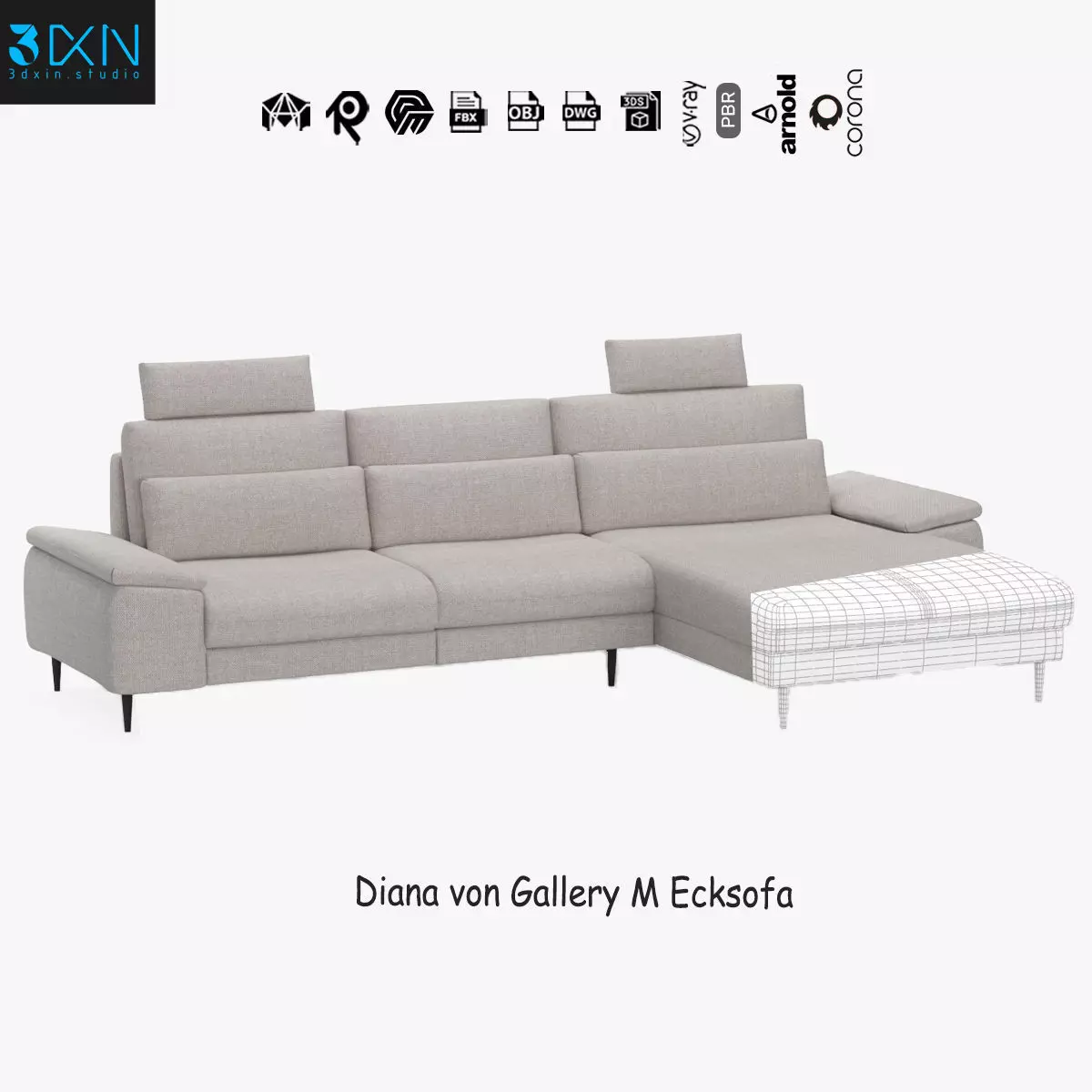 Diana von Gallery M Ecksofa 3D model