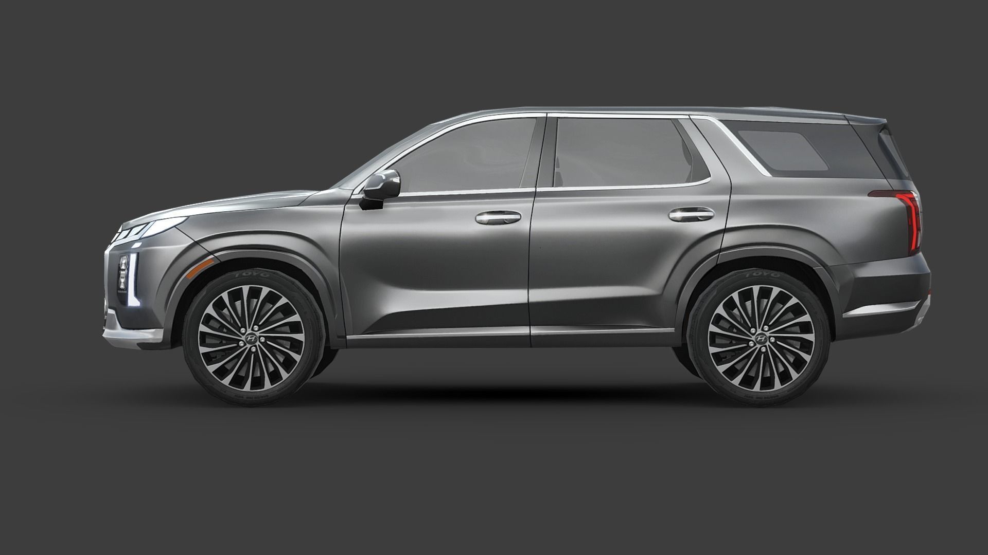 Hyundai Palisade 2023 Low-poly 3D model_2
